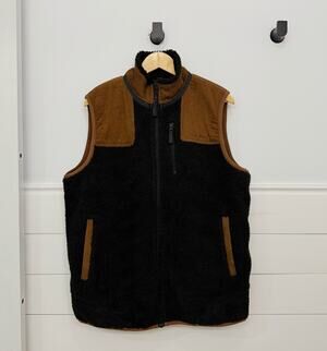 Over Under Men’s Fleece Sherpa Vest Kings Canyon Size M Brown Zip Up